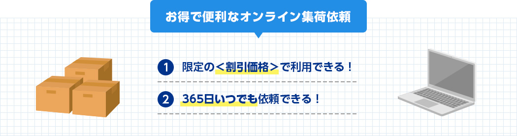 お得で便利なオンライン集荷依頼